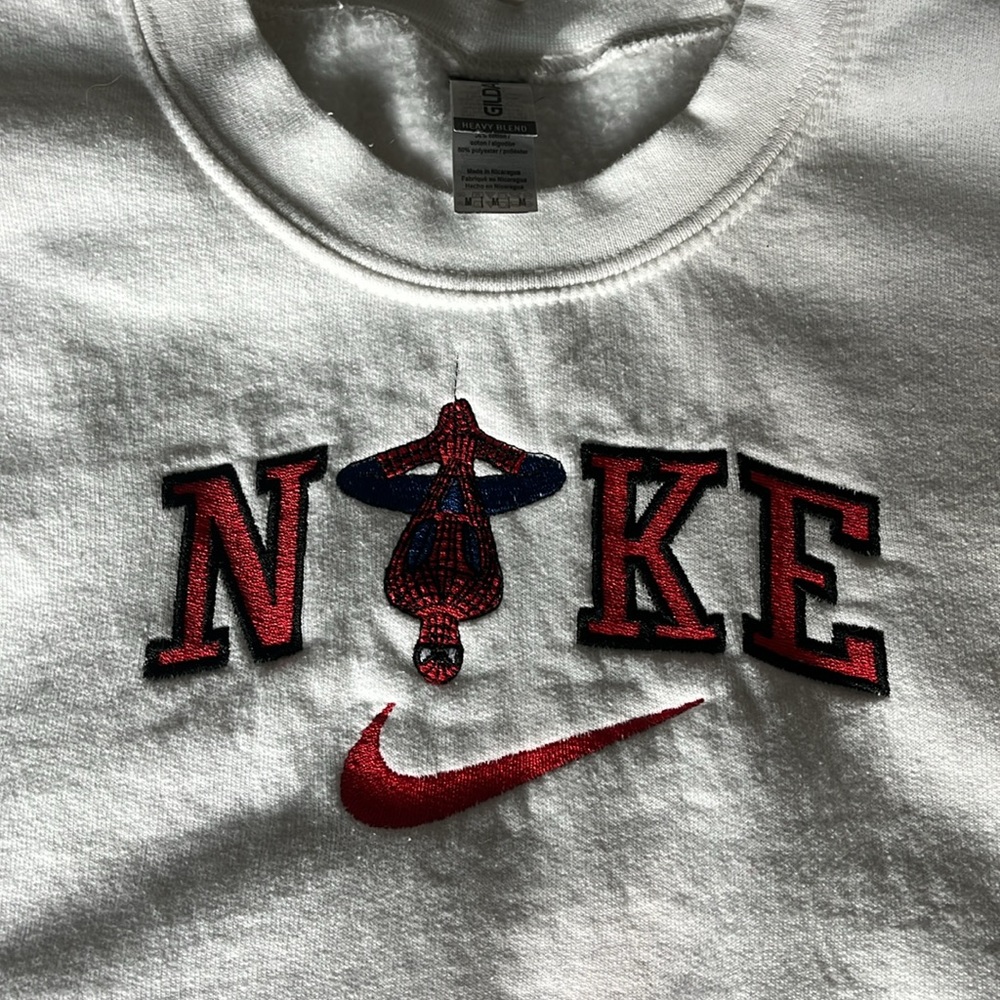 Nike spider man embroidered crewneck